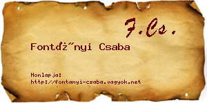 Fontányi Csaba névjegykártya